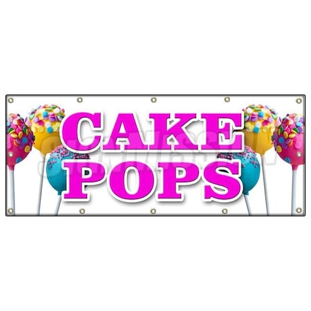 CAKE POPS BANNER SIGN On A Stick Gifts Holiday Homemade Snack Fresh